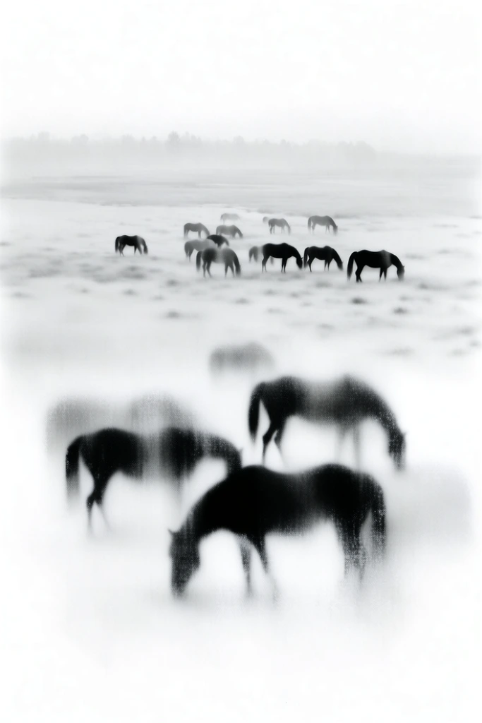 Haunting Liminal Monochrome style AI image example 2