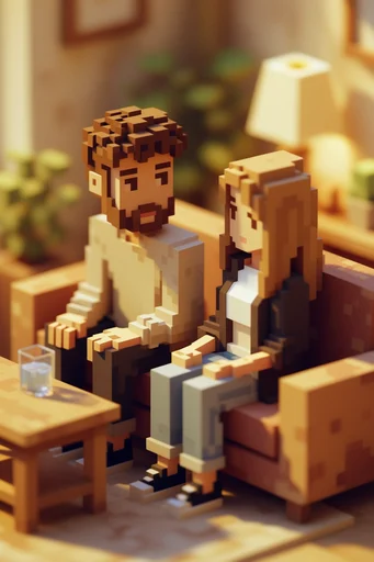 Cinematic Voxel Dioramas style reference image — warm atmospheric bloom
