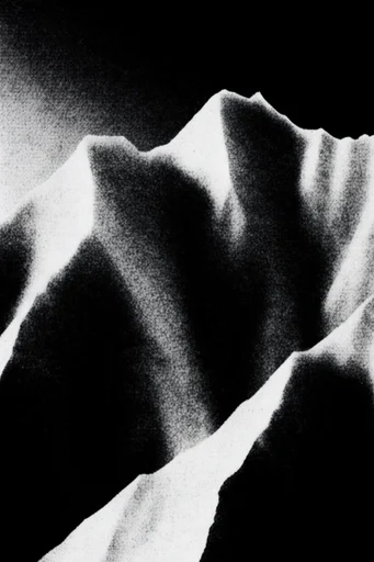 Gritty Monochrome Brutalism style reference image — high-contrast monochrome