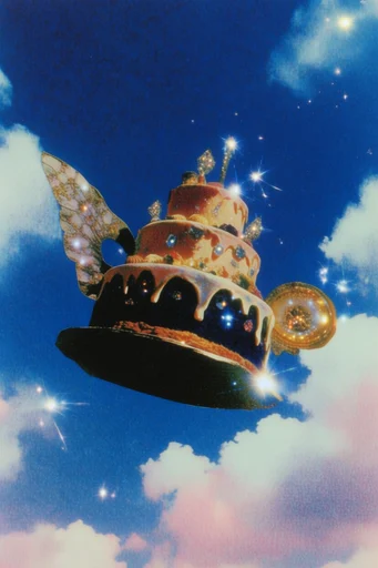 Cosmic Retro-Surreal Glitz style reference image — surreal retro-futurism