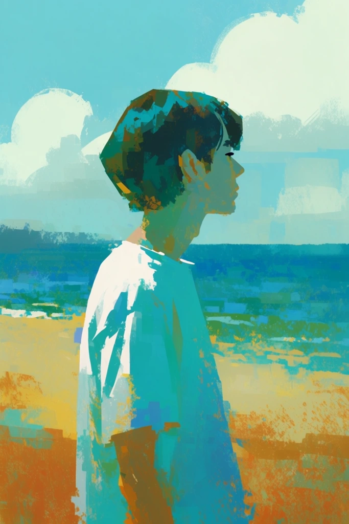 Vibrant Sunlit Gouache style AI image example 1