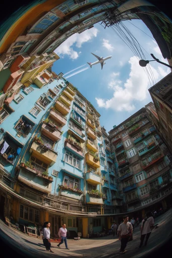 Vertiginous Brutalist Surrealism style reference image — surreal urban vortex