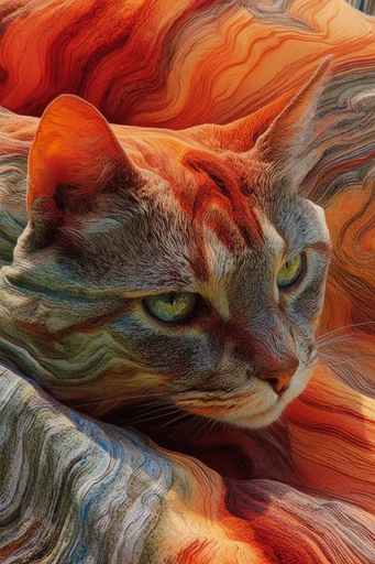 Organic Geological Surrealism style reference image — earthy psychedelic palette