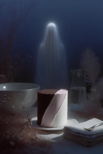 Luminous Nocturnal Mysticism style reference image — solitary mystical figure