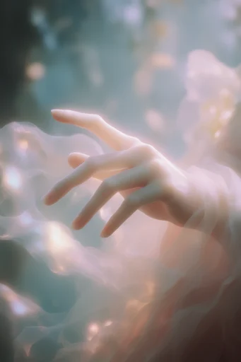 Luminous Ethereal Fluidity style reference image — chiaroscuro lighting