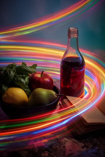Kinetic Neon Surrealism style reference image — neon motion blur
