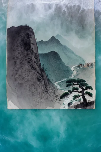 Aerial Aquatic Minimalism style reference image — top-down aerial perspective