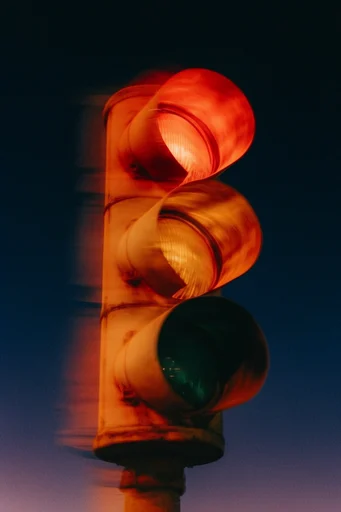 Kinetic Nocturnal Amber style reference image — amber and indigo contrast