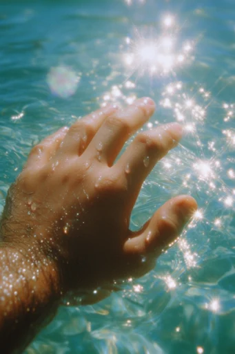 Ethereal Prismatic Aqueous style reference image — vintage analog film grain
