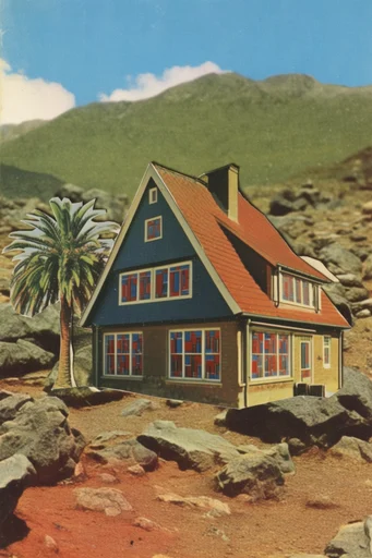 Surrealist Retro Collage style AI image example 4