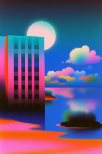 Neon Glitch Risography style reference image — risograph print style