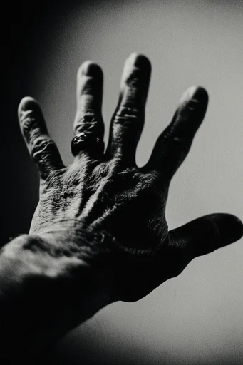 Raw Cinematic Noir style reference image — extreme close-up portrait