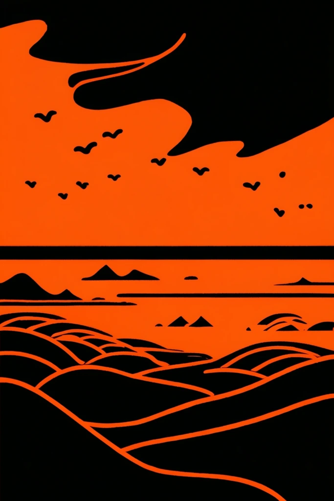 High-Contrast Graphic Minimalist style AI image example 2