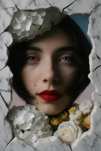 Surreal Avant-Garde Portraiture style reference image — fragmented facial features