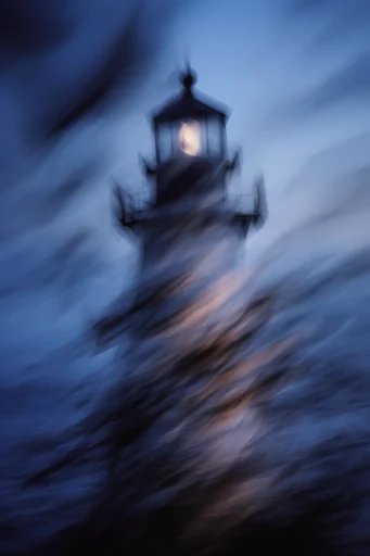 Ethereal Blue Motion style reference image — ghostly silhouette
