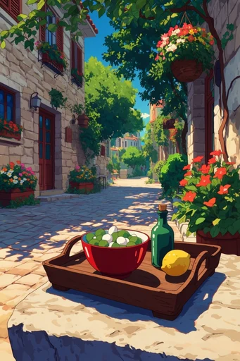 Nostalgic Ghibli Summer style reference image — hand-painted anime background
