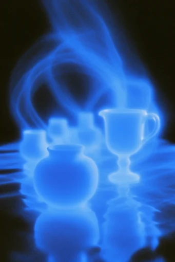 Ethereal Spectral Cyanotype style reference image — cyanotype blue