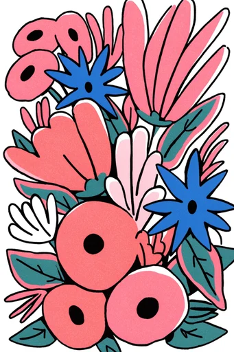 Distorted Graphic Pop style reference image — nostalgic pop illustration
