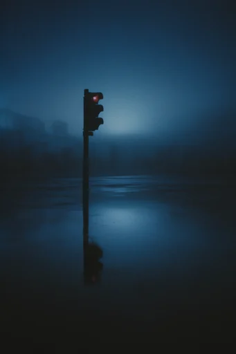 Cinematic Nocturnal Cyan style reference image — cinematic chiaroscuro