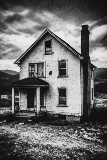 Gritty Monochromatic Noir style AI image example 4