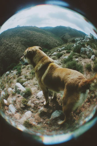 Nostalgic Analog Wilderness style reference image — fisheye lens distortion