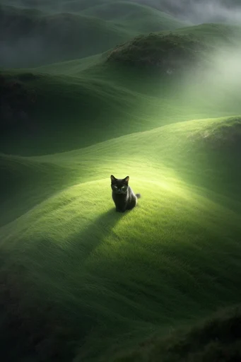 Velvet Verdant Surrealism style reference image — solitary focal point