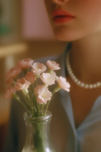 Luminous Tactile Intimacy style reference image — ethereal film grain