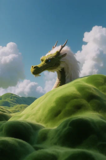 Plush Verdant Surrealism style reference image — minimalist 3D render