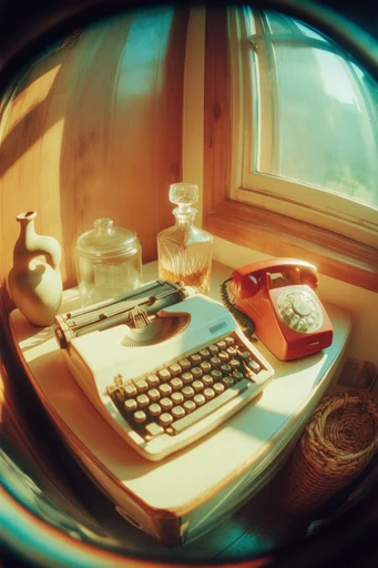 Dynamic Fisheye Nostalgia style reference image — extreme close-up portrait