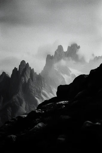 Gritty Alpine Noir style AI image example 2