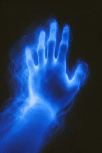 Spectral Neon Noir style reference image — analog film grain