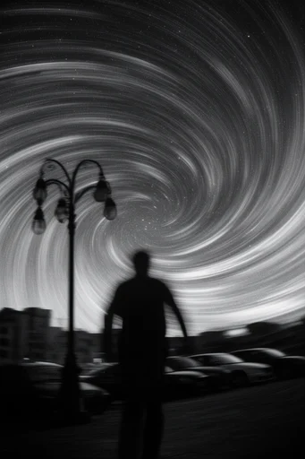 Monochrome Algorithmic Void style reference image — stark monochrome minimalism