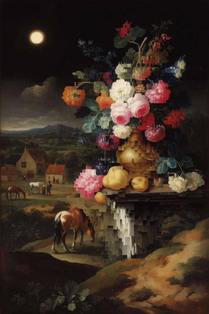 Digital Baroque Tapestry style AI image example 2