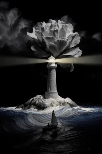 Ethereal Chiaroscuro Botanicals style reference image — soft directional lighting