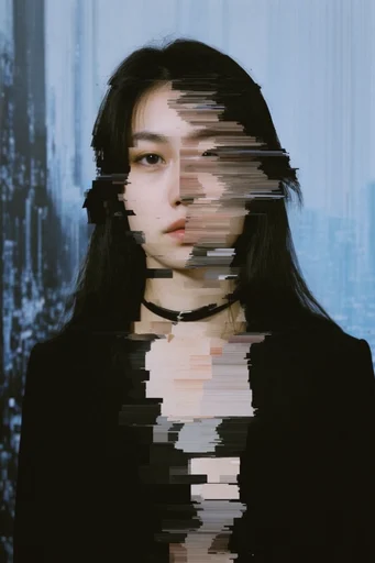 Surreal Digital Disintegration style reference image — surreal portraiture