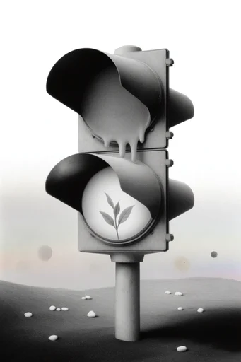 Monochrome Surrealist Realism style reference image — surrealist anatomical distortion