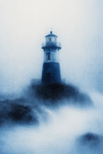 Spectral Cyanotype Surrealism style reference image — surreal tactile elements