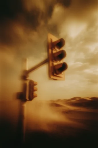 Dusty Sepia Dreamscape style reference image — analog film grain