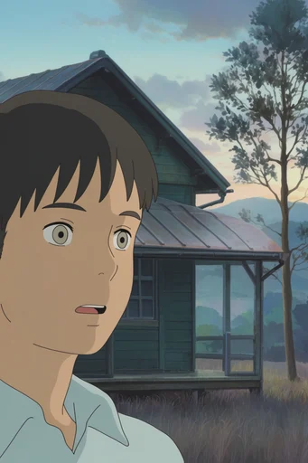 Luminous Nostalgic Anime style AI image example 4