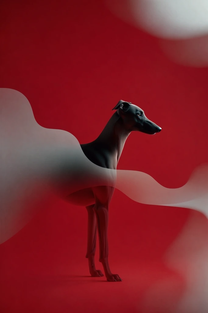 Monochromatic Crimson Avant-Garde style AI image example 3