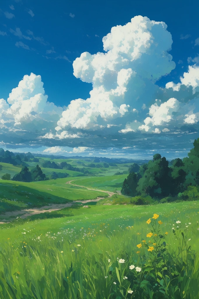 Luminous Anime Pastoralism style AI image example 2