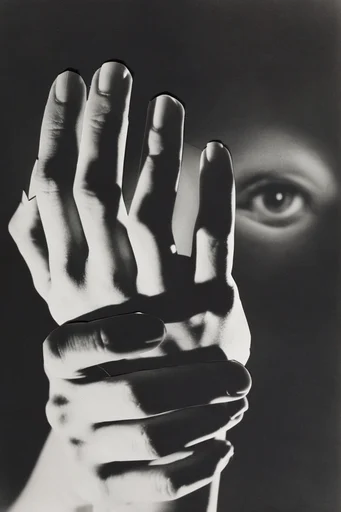 Monochromatic Surrealist Noir style reference image — high contrast black and white