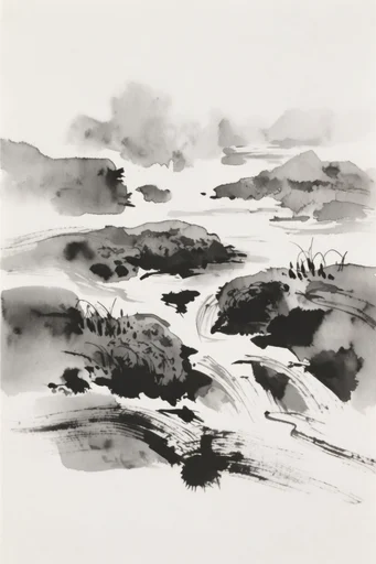 Minimalist Zen Ink style reference image — minimalist composition