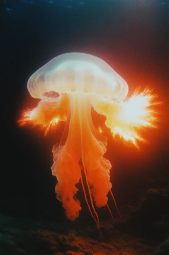 Analog Abyssal Inferno style reference image — analog halation