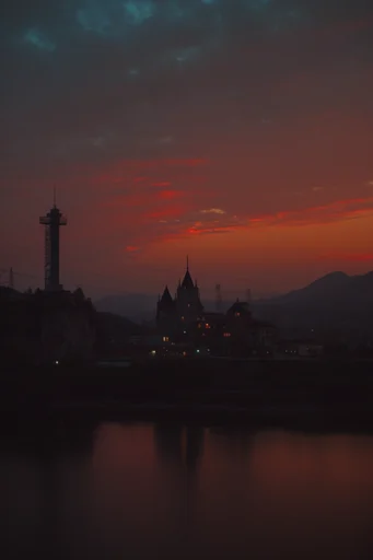 Cinematic Nocturnal Anime style reference image — atmospheric twilight gradient