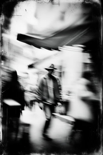 Spectral Noir Distortion style reference image — high-contrast black and white