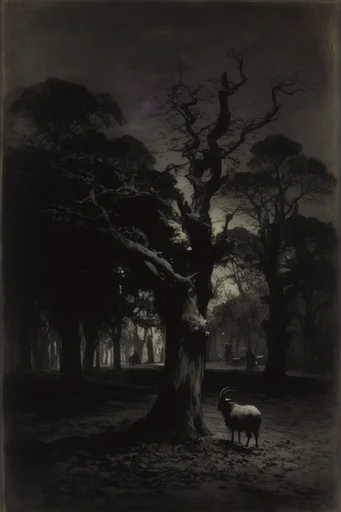 Atmospheric Gothic Tonalism style AI image example 3