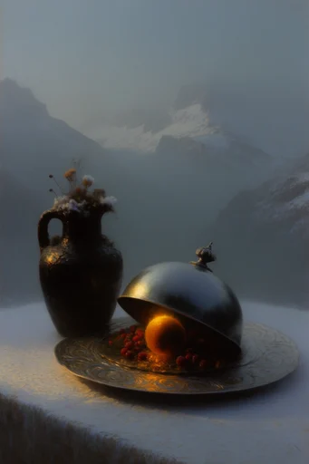 Ethereal Nordic Solitude style reference image — atmospheric fog