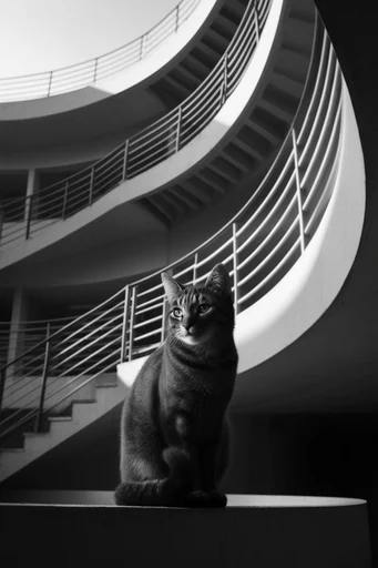 Monolithic Brutalist Noir style reference image — monochromatic brutalist architecture