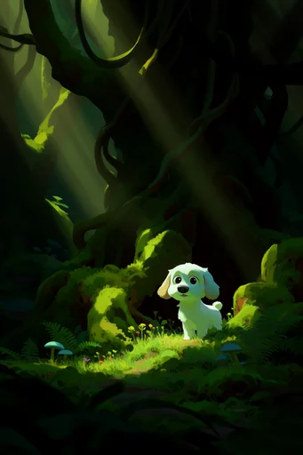 Luminous Forest Mystery style reference image — whimsical fantasy atmosphere